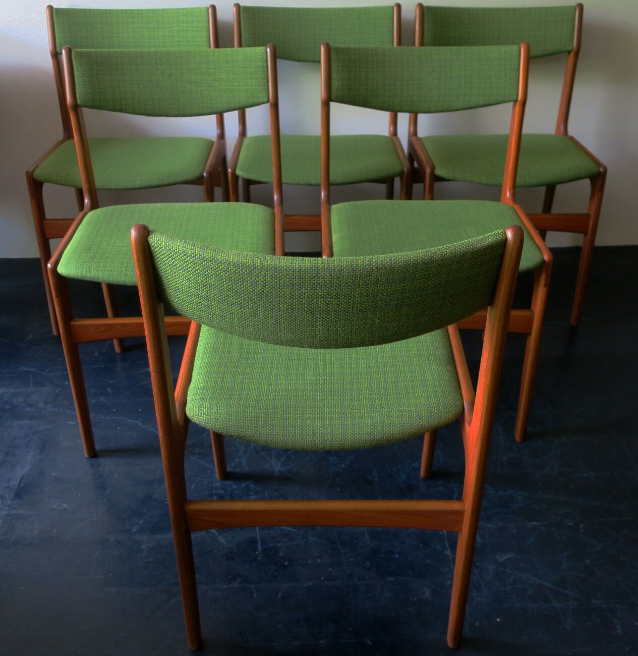 Set of 6 Danish teak dining chairs by Erik Buch, 1960