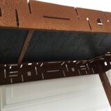 Perforated sheet metal and wood console