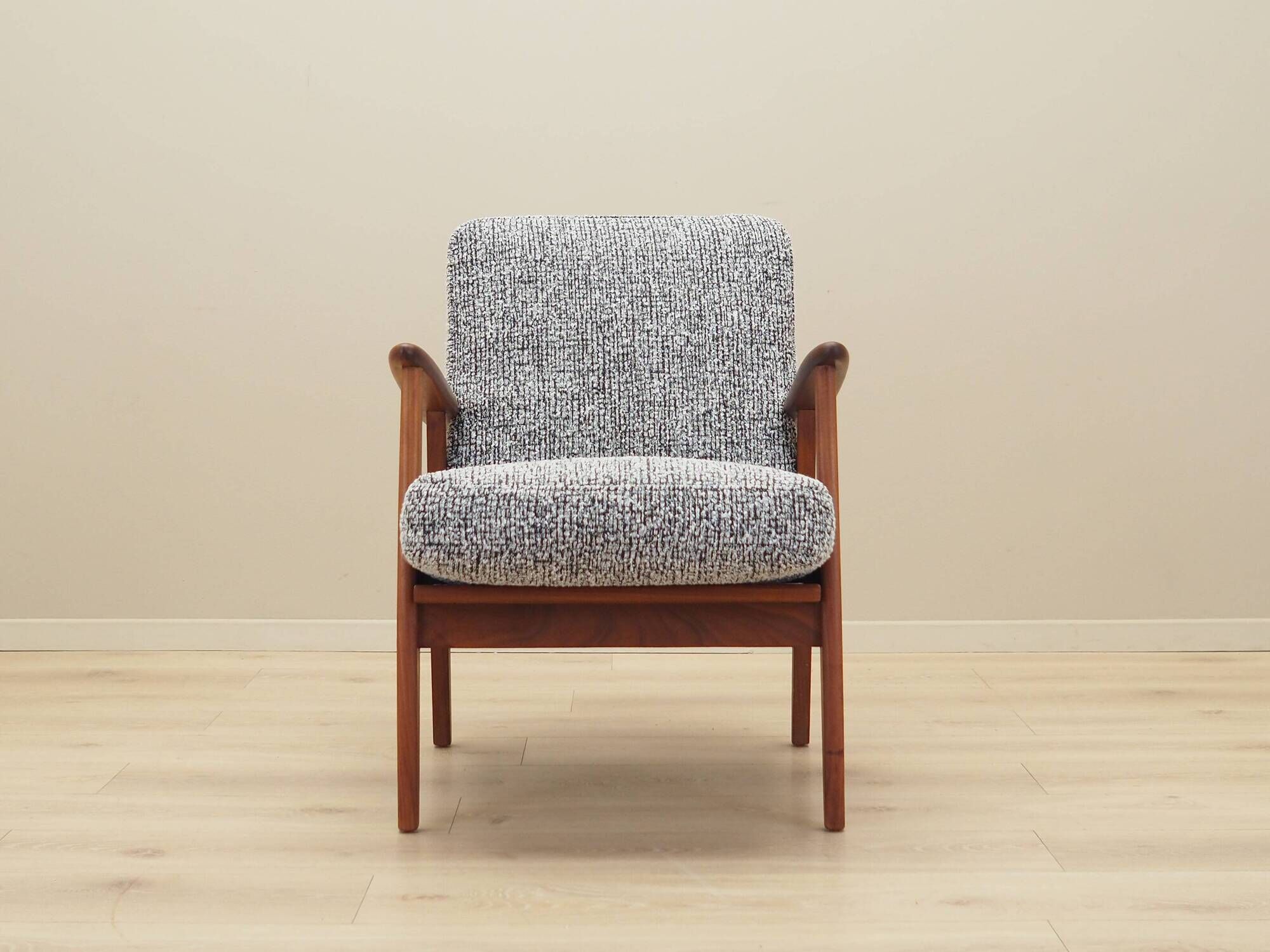 Danish armchair in wood and fabric, 1970s