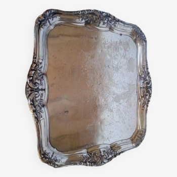 Silver metal tray 28/25 cm St Louis XV