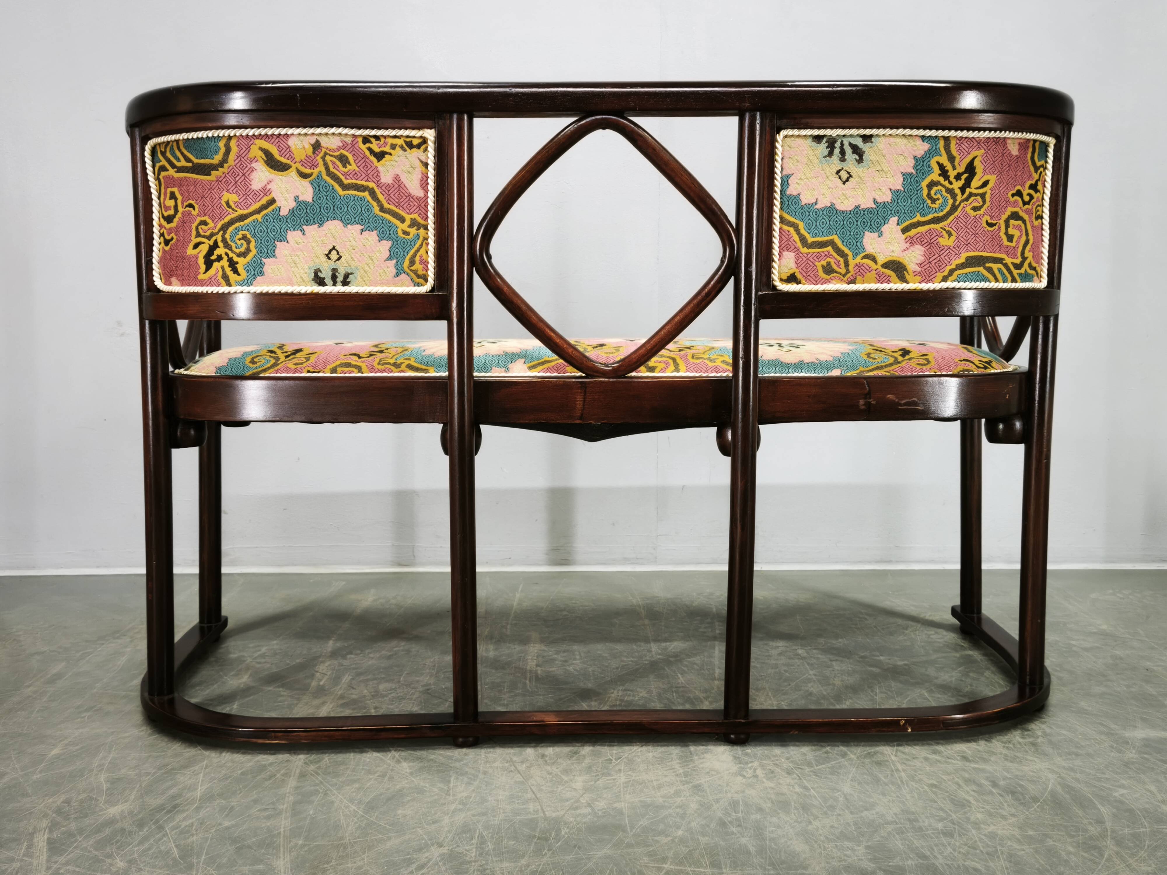 Josef Hoffmann Style Fledermaus Art Nouveau Sofa, 1930s