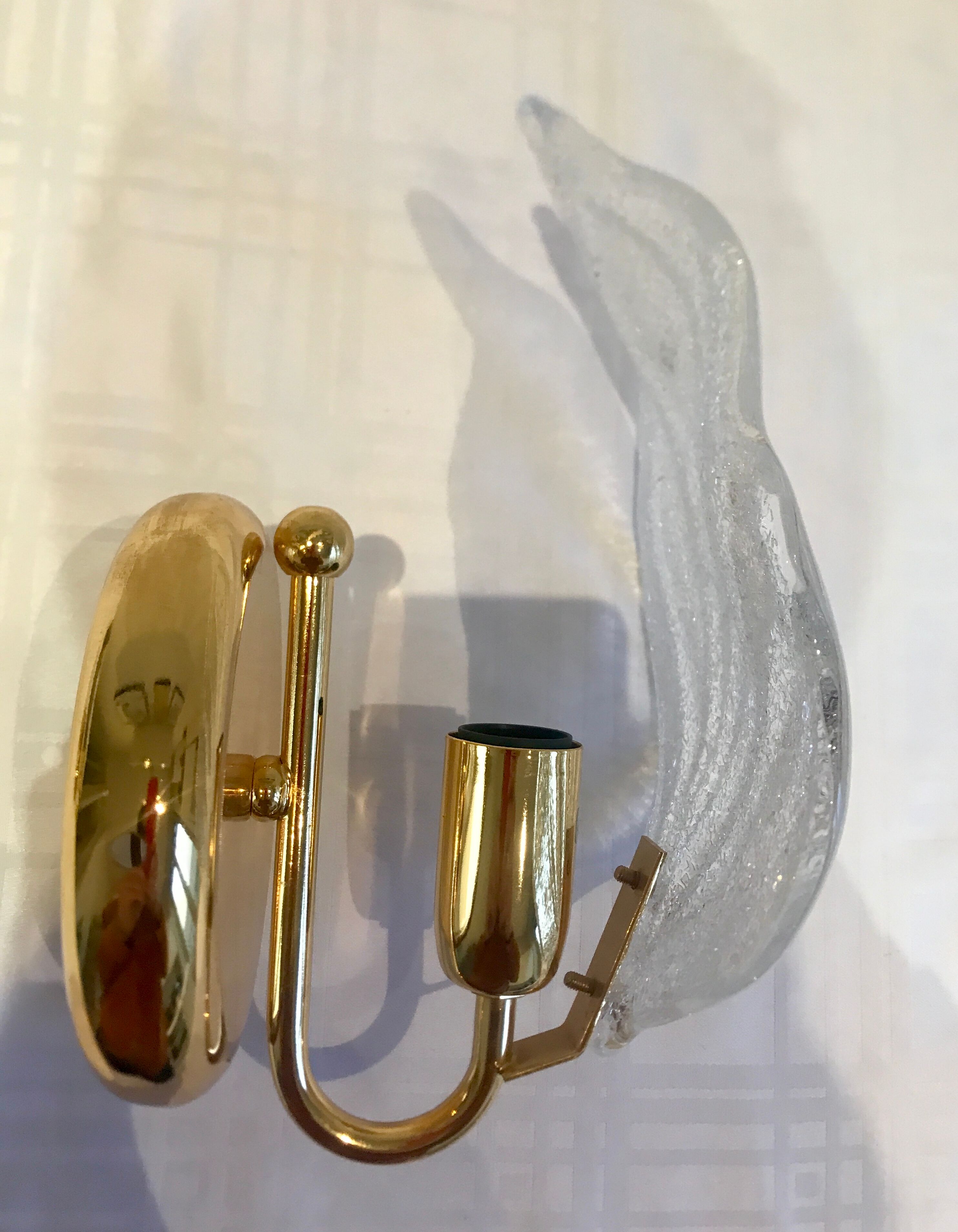 Pair of wall lamps Murano glass sheet