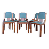 Set of six art deco mahogany chairs