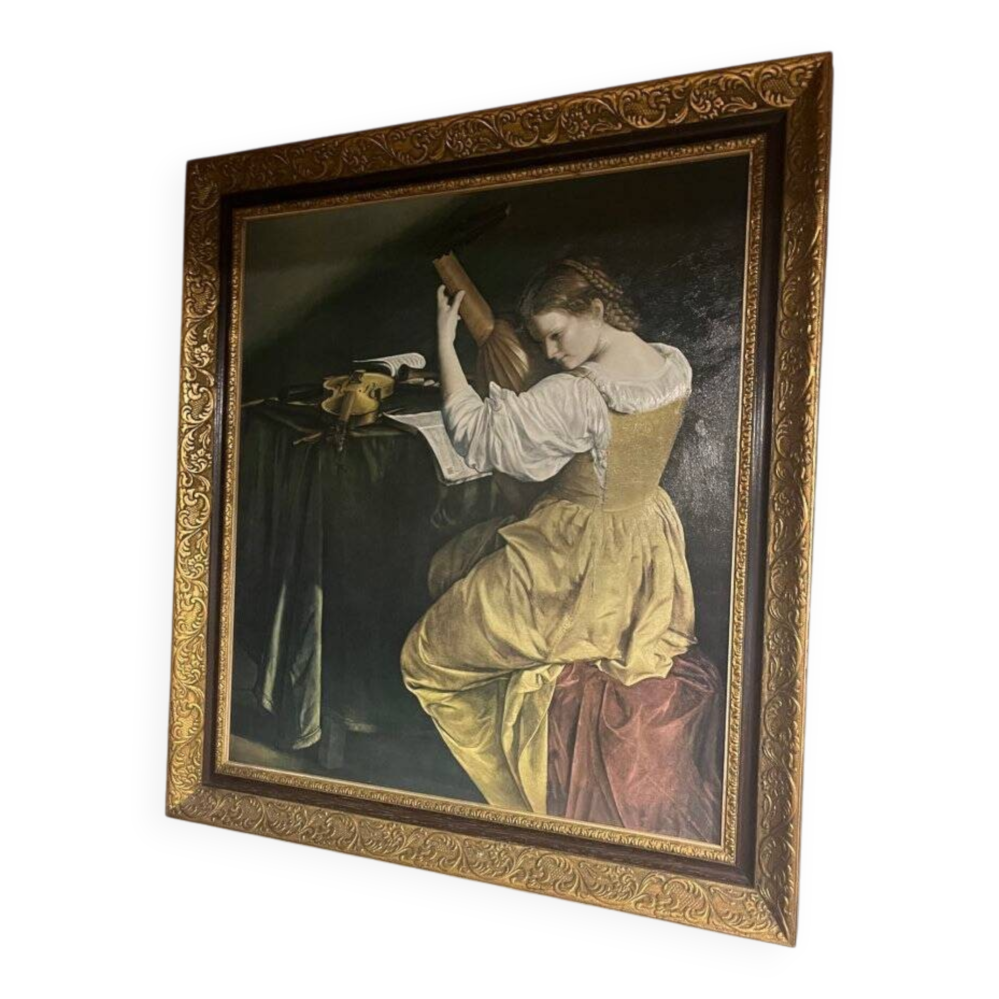 Oil painting "The Lute Player" by Orazio Gentileschi