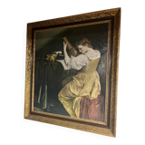 Oil painting "The Lute Player" by Orazio Gentileschi