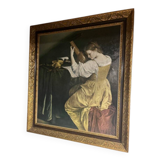 Oil painting "The Lute Player" by Orazio Gentileschi