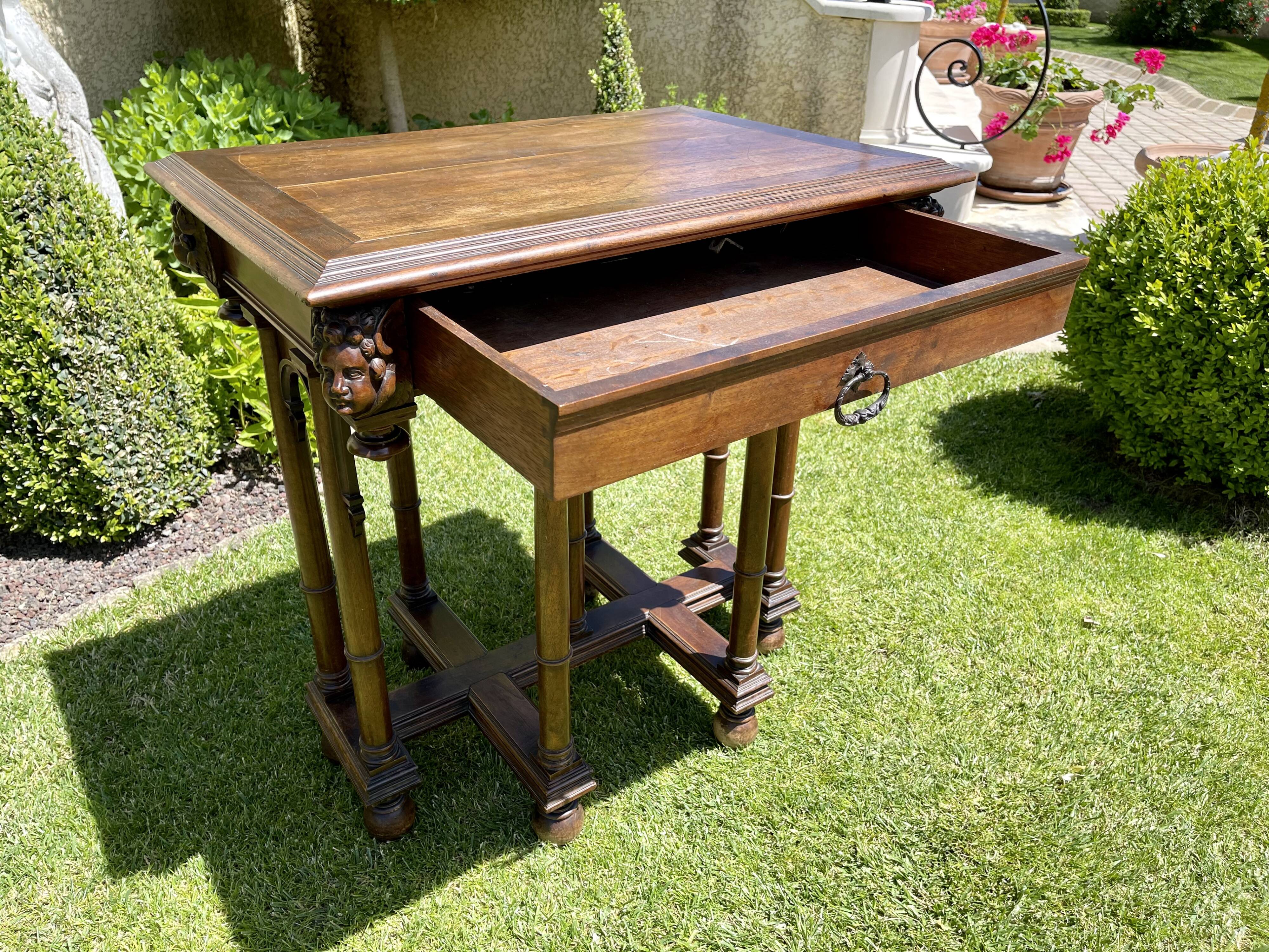 Walnut table renaissance style