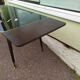 Table mid-low formica feet compass glass tray - vintage 1960