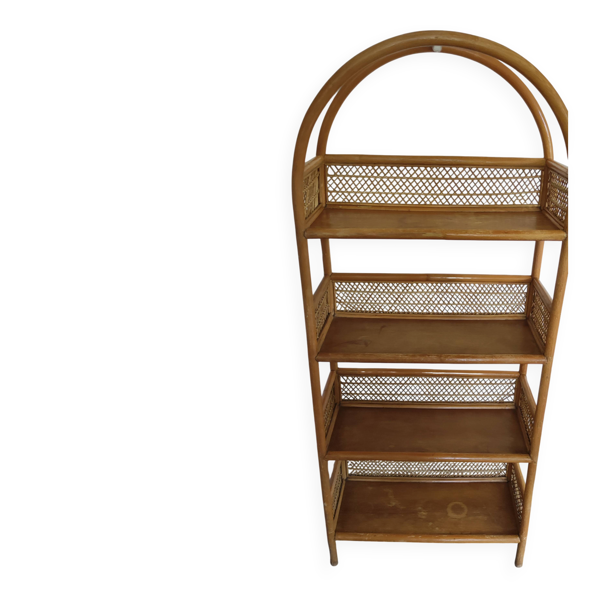 Vintage Italian rattan shelf (1960s?)