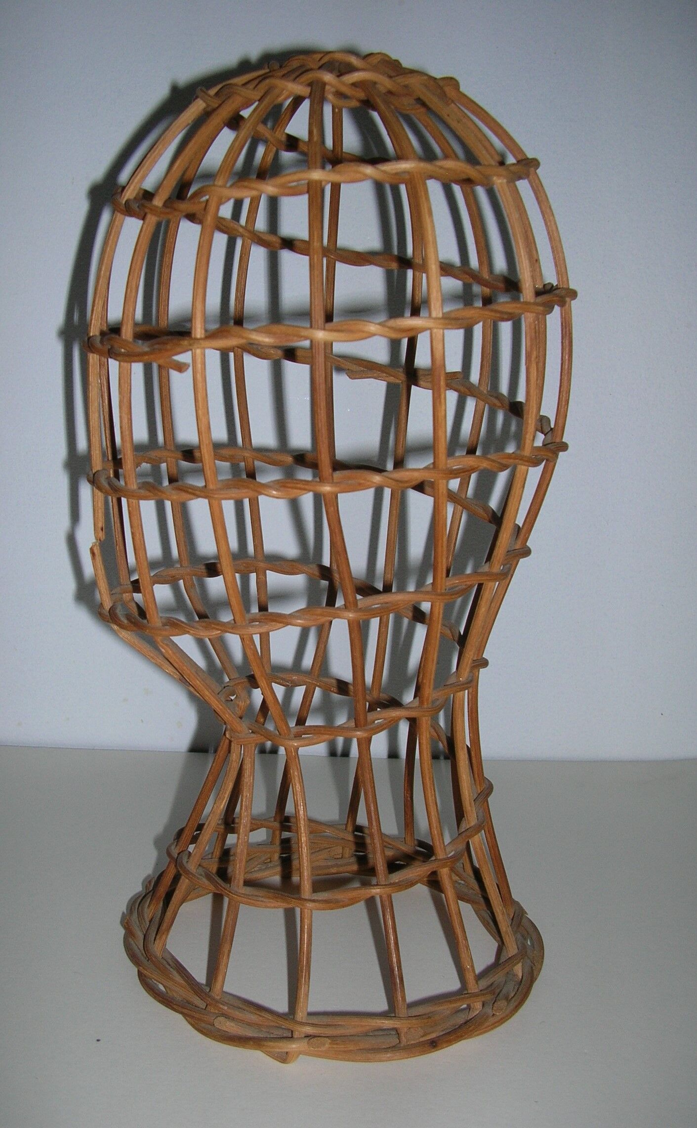 Mannequin head in rattan