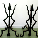Pair of chenets wrought iron