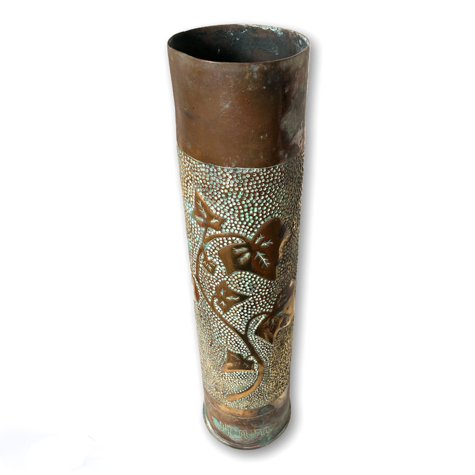 Carved copper vase