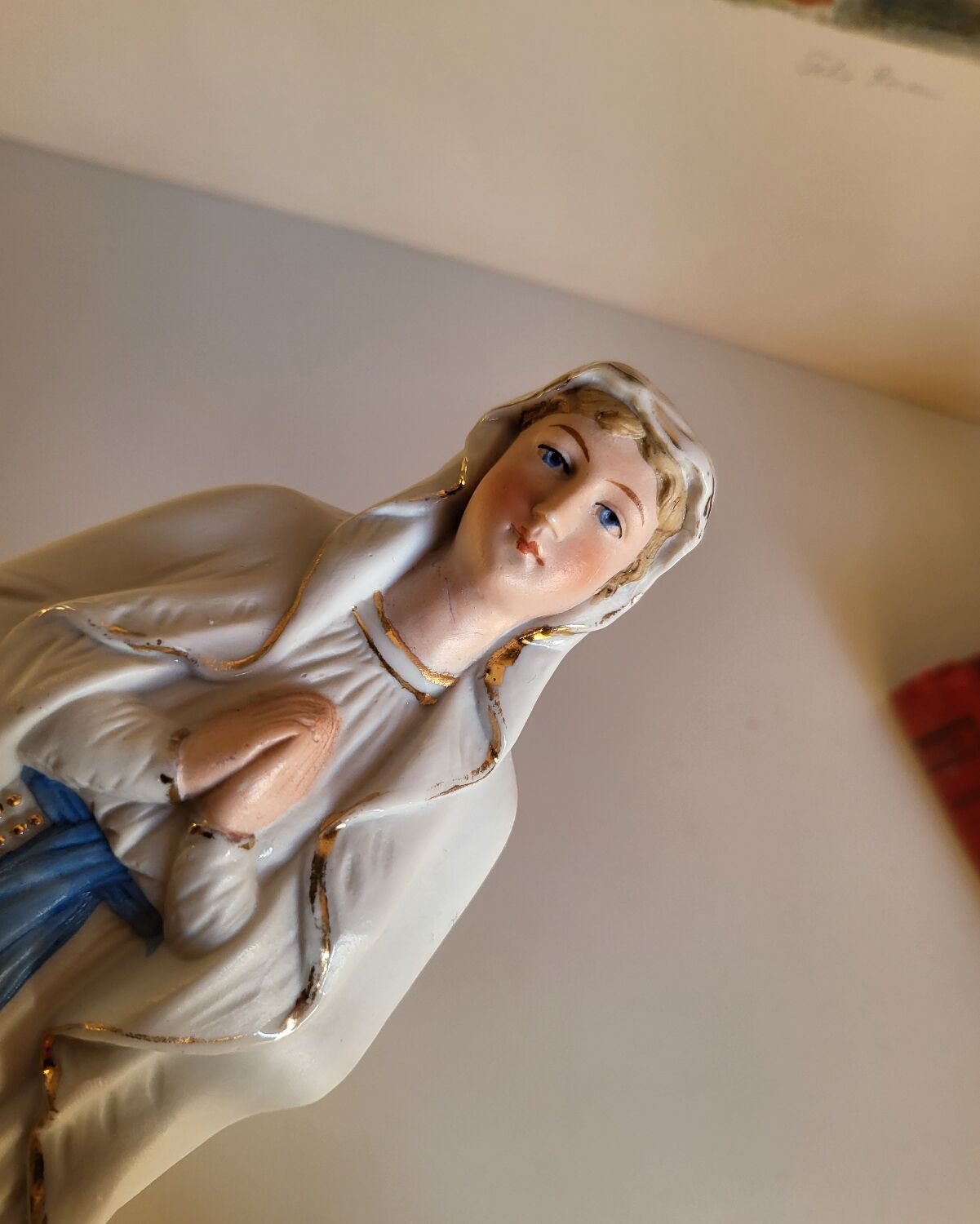 Religious Statuette of Our Lady of Lourdes, Saint Virgin Mary