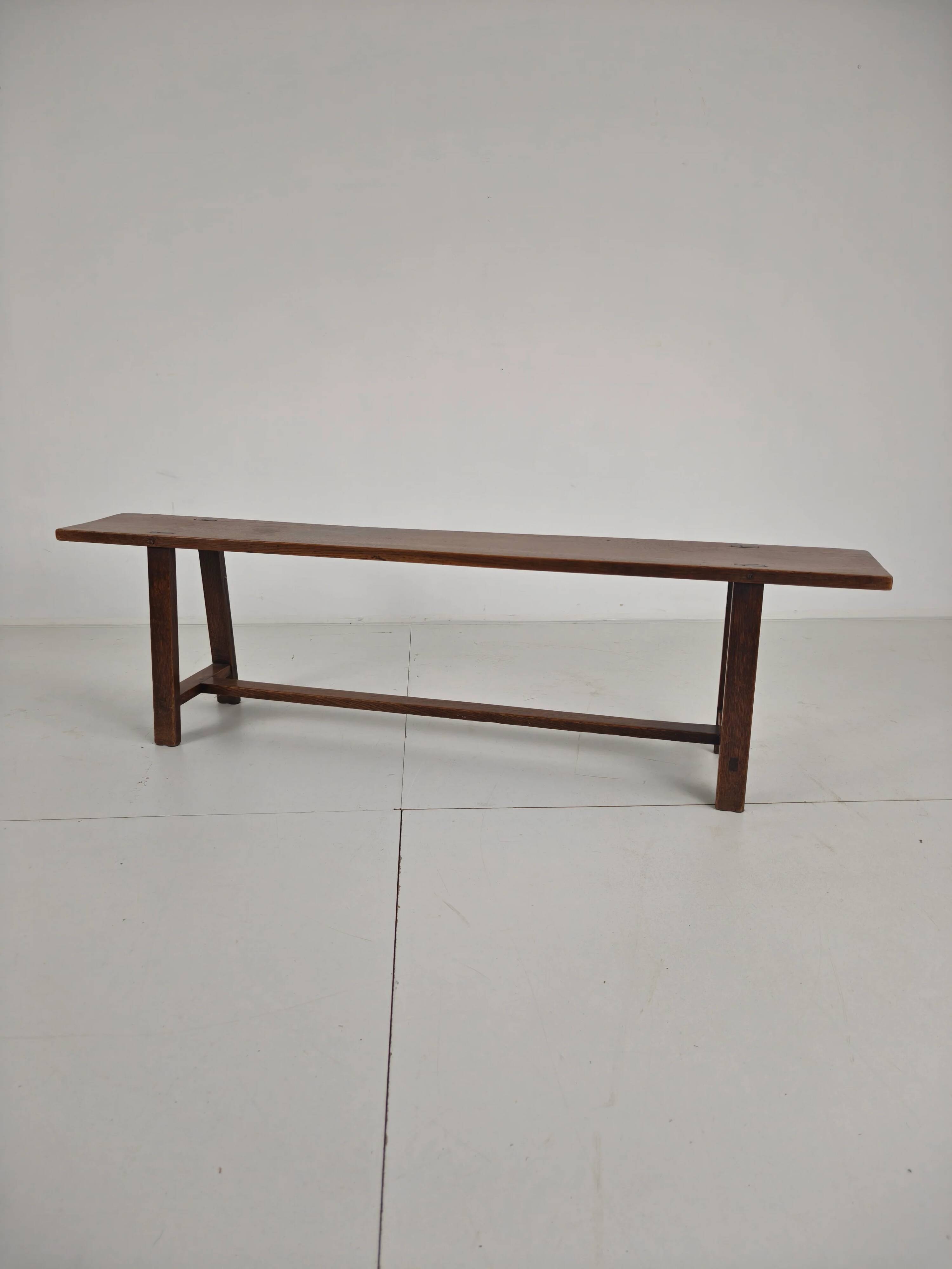 Pair of 19th century French rustic benches – solid oak