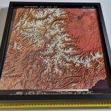 Framed Landsat 1975 satellite photograph, 42 cm