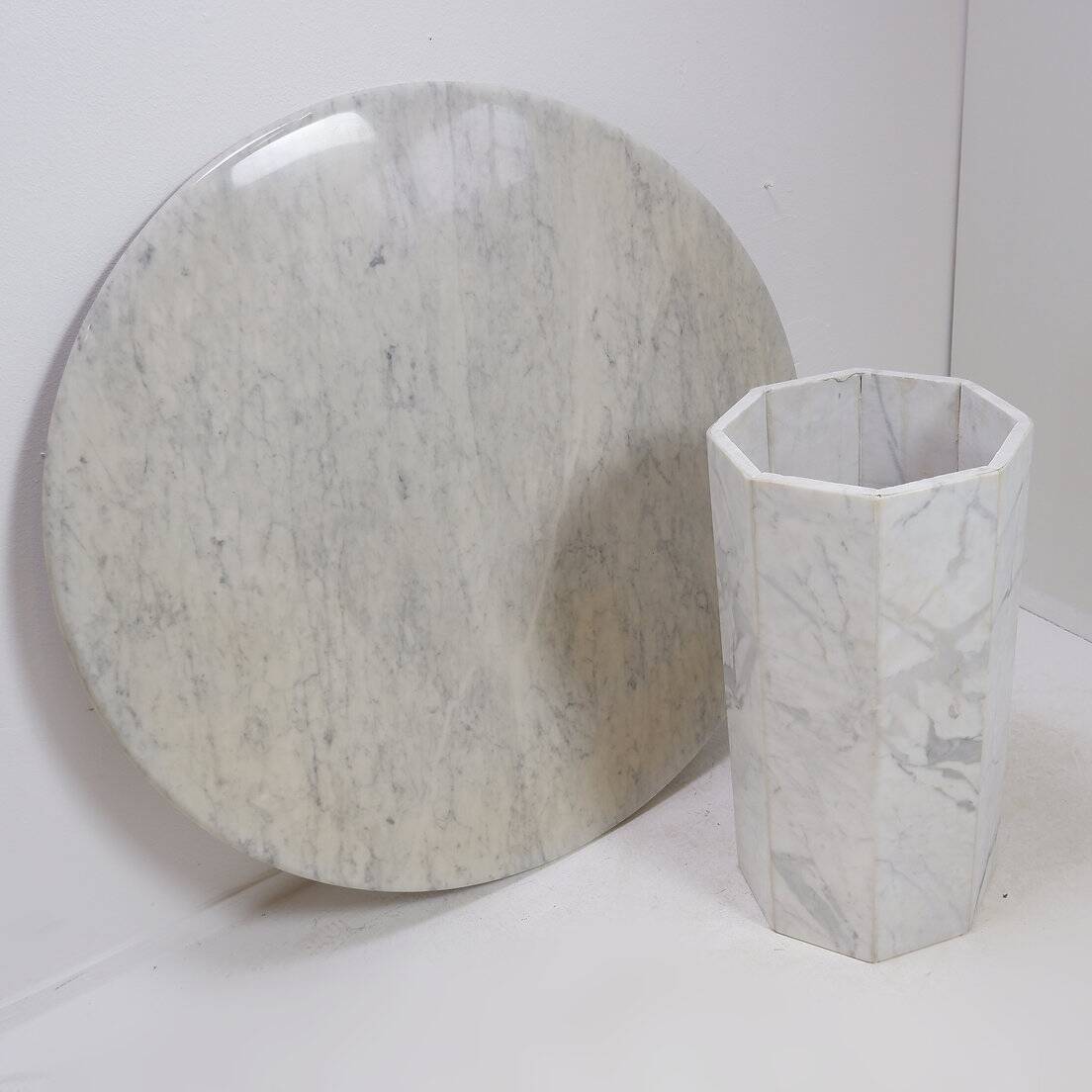 Round marble dining table, 1970 - Ø113cm