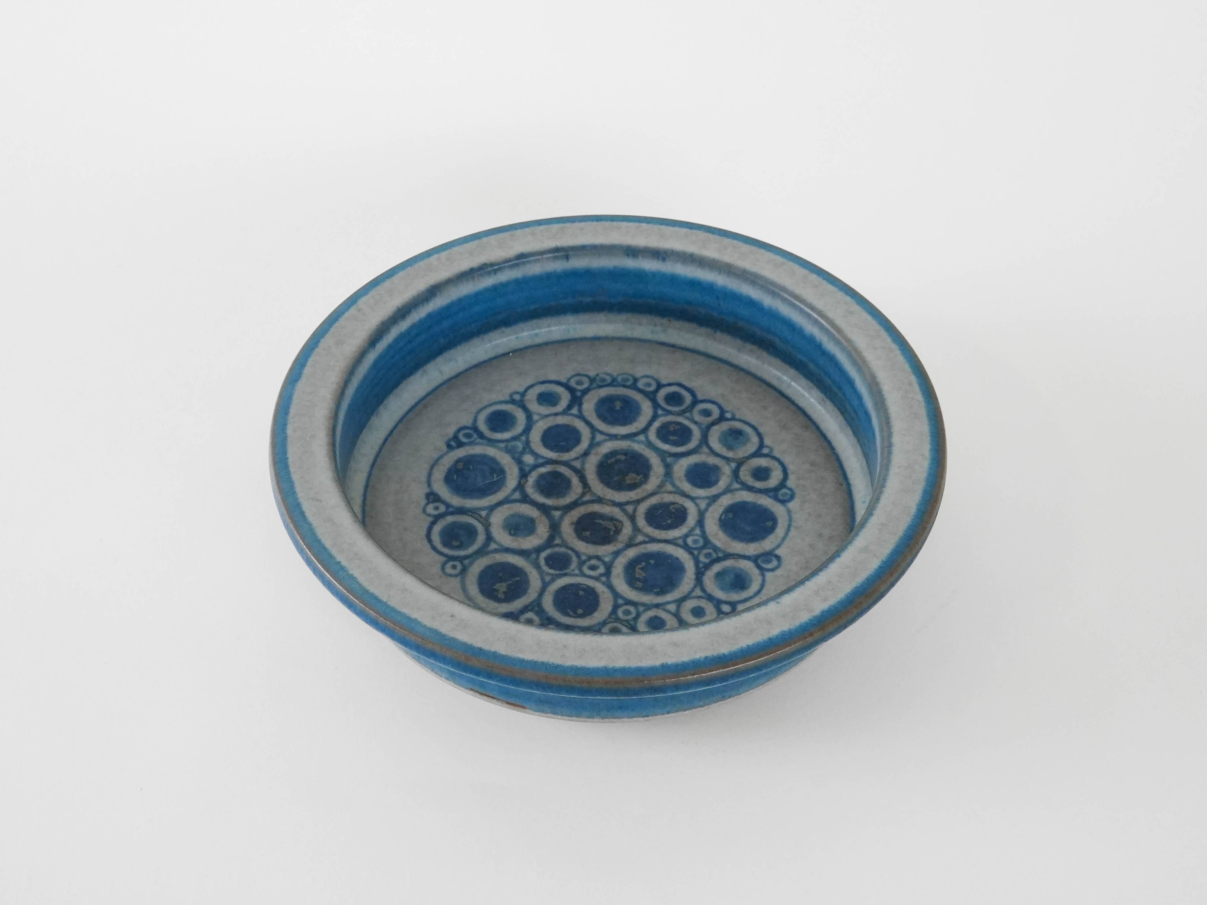 Blue ceramic bowl, Danish design, 1960s, manufacturer: MA&S, designer: Mari
