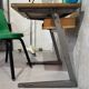 Small vintage wood and iron school desk from 1960-1970