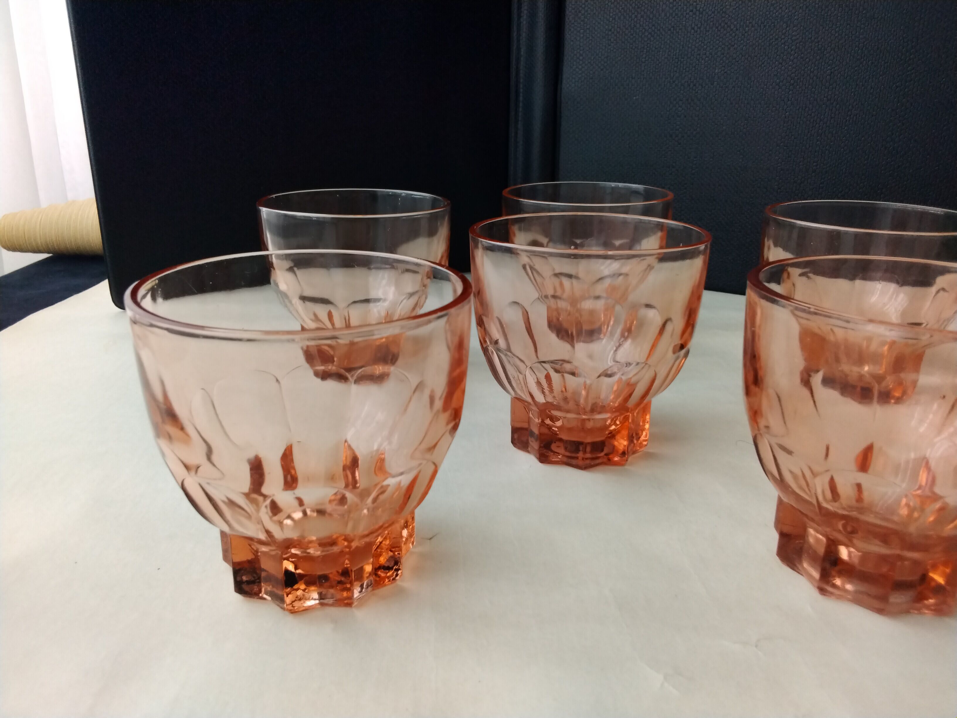 Set of 6 40s-50s glass table glasses