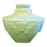 Green opaline art deco vase