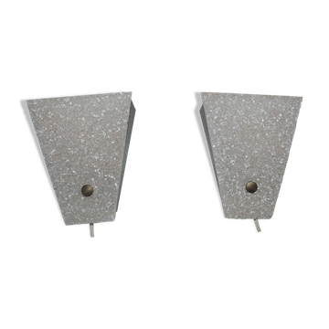 Pair of vintage perspex wall lamps