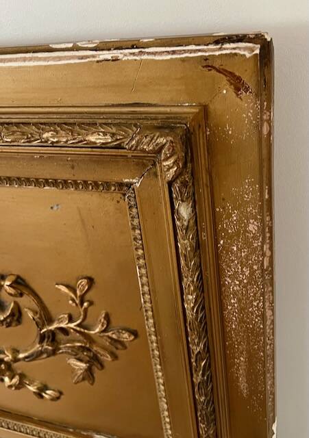 Antique gilded trumeau mirror in Louis XVI style
