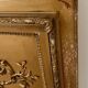 Antique gilded trumeau mirror in Louis XVI style