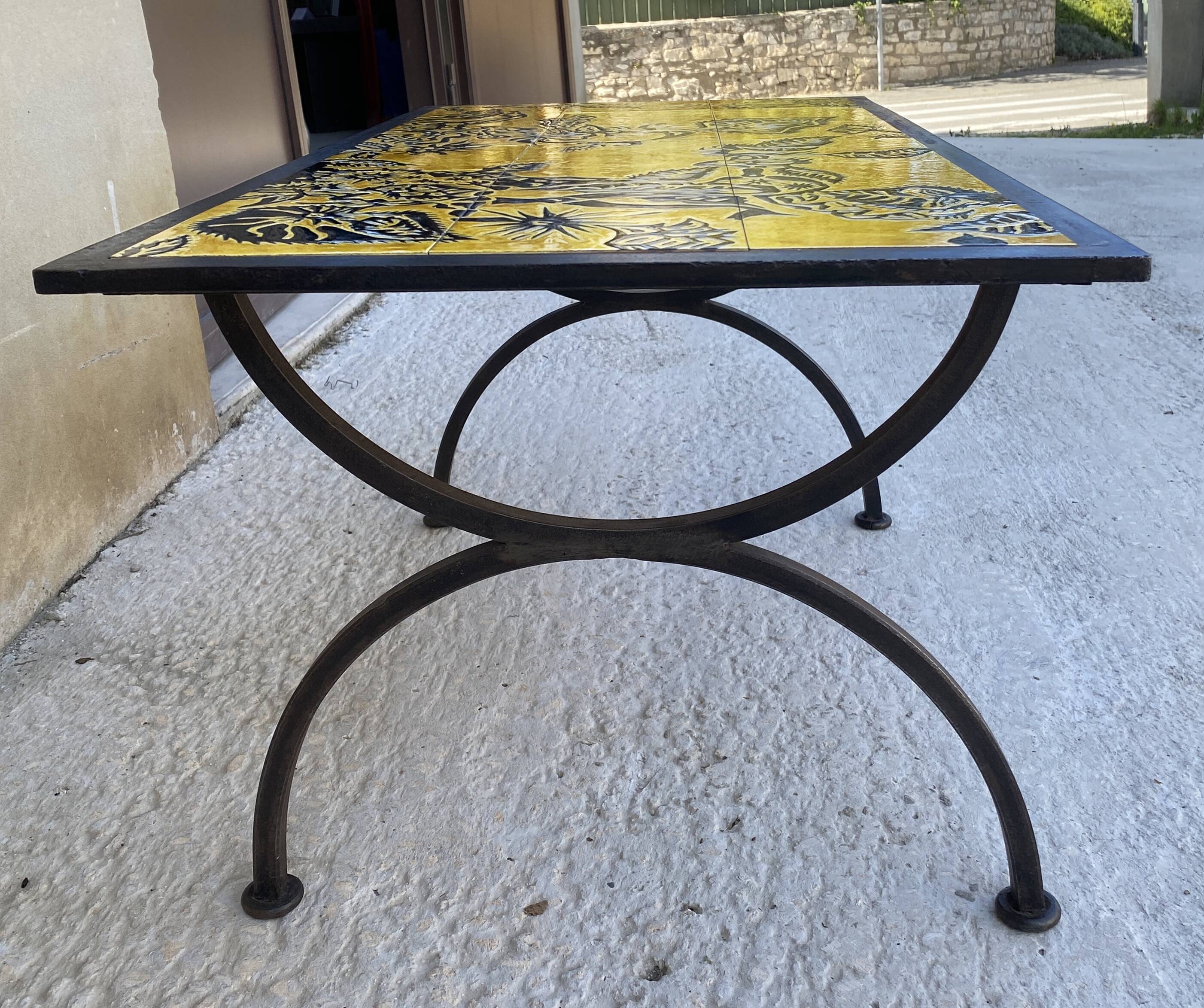 Jean Lurçat at Saint-Vincent Coffee table in wrought iron 1950