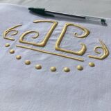 2-seater JC monogram sheet embroidered in yellow, yellow lapels day ladder