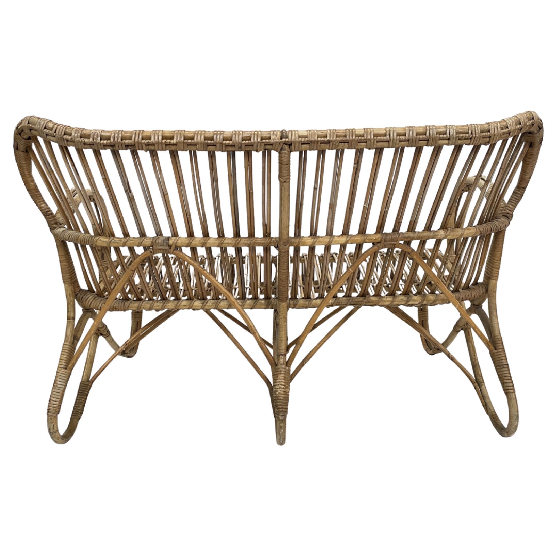 Vintage Rattan Sofa 1960s Belse 8 Design Rohe