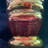 art deco vase in fuchsia & gold glass cira 1930 - belgian glassware (boom/doyen/laeken)