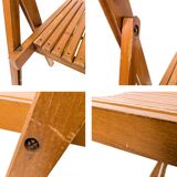 Lot de 2 chaises pliantes vintage en bois, design danois