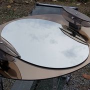 Miroir ovale avec 2 appliques double tains d’Antonio Lupi des années 80c