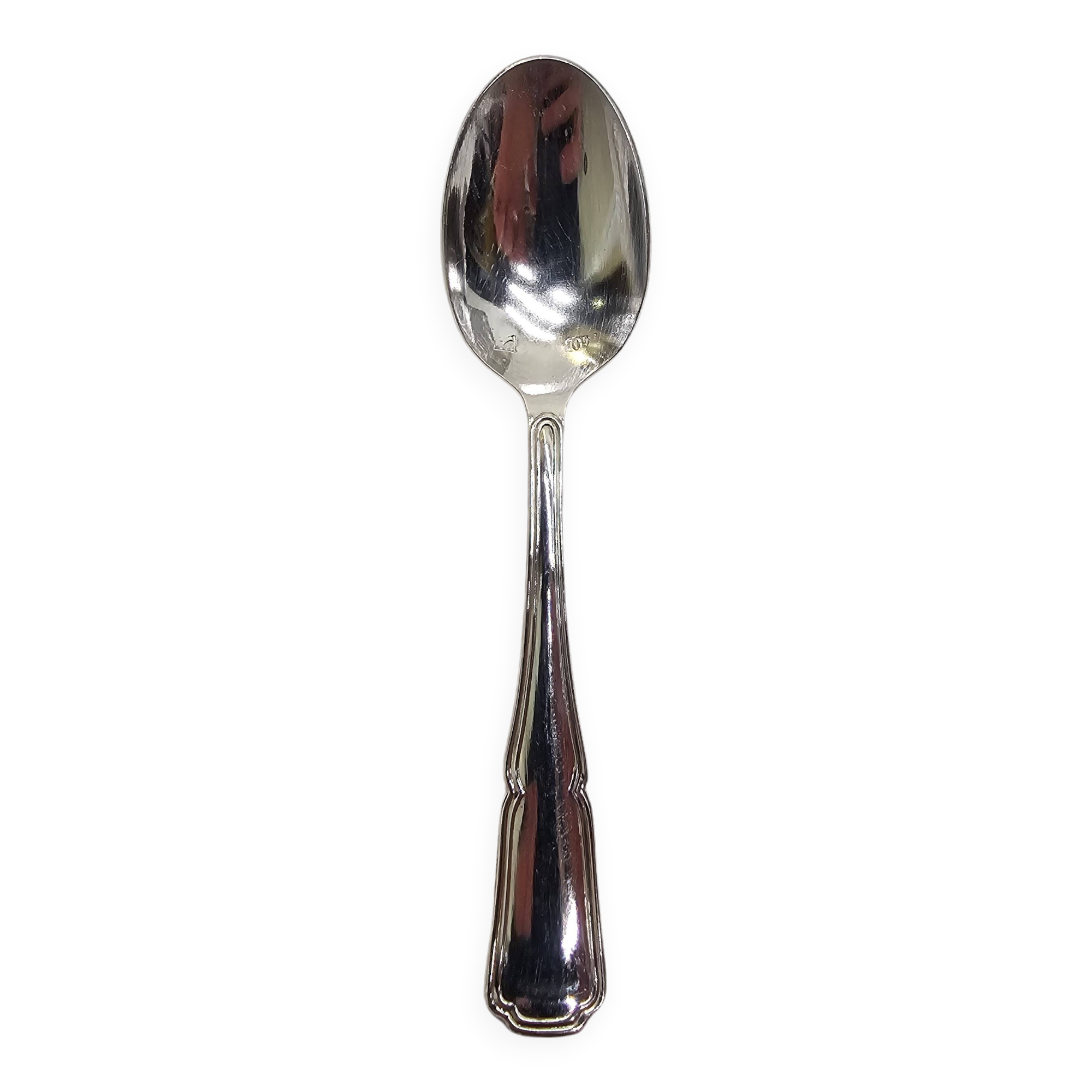 Silver-plated metal cutlery set of 12 teaspoons