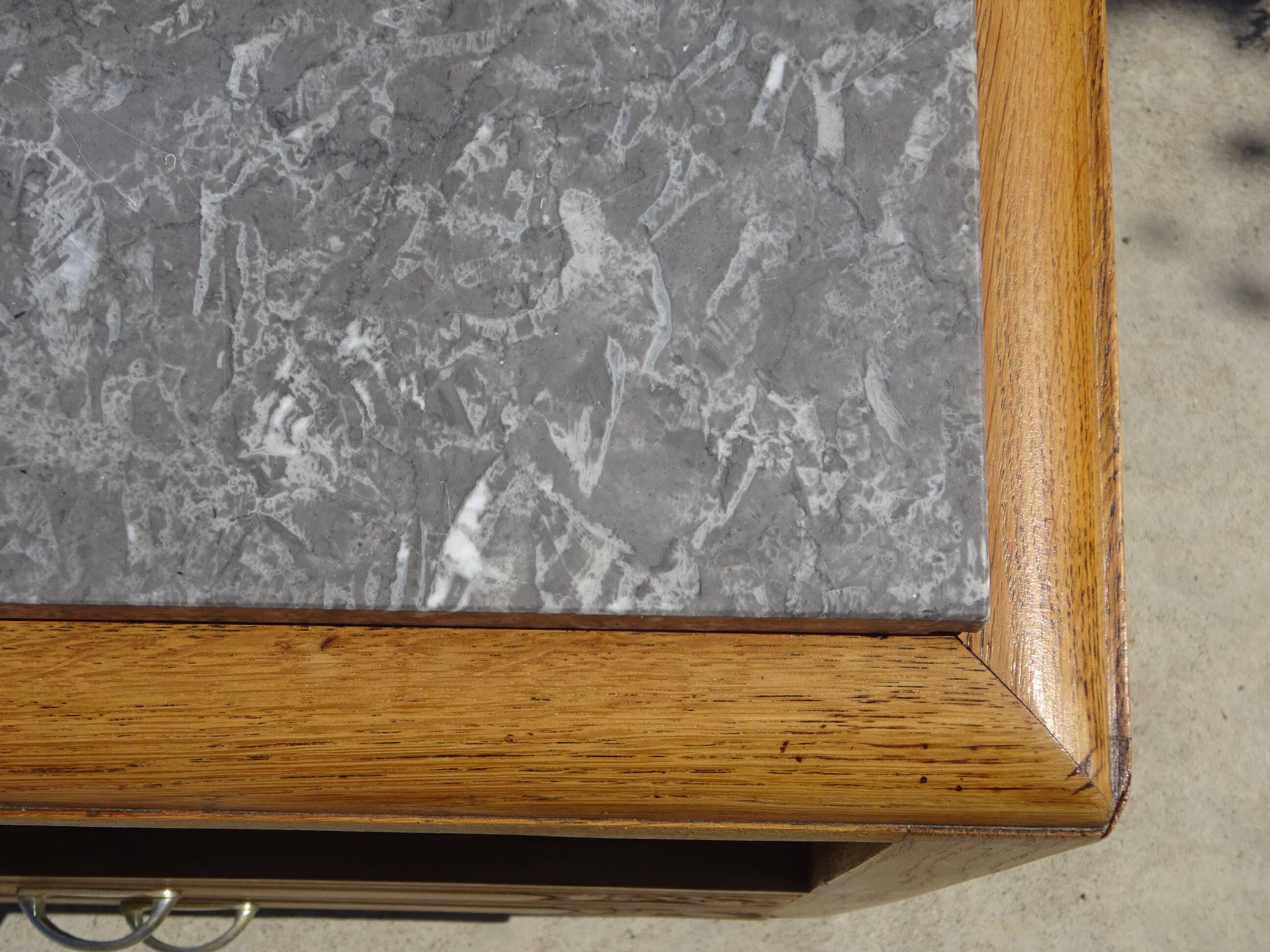 Art Deco bedside table in oak, restored