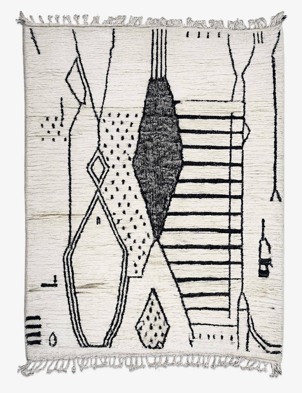 Tapis Noir et Blanc Azilal - 290 x 217 cm