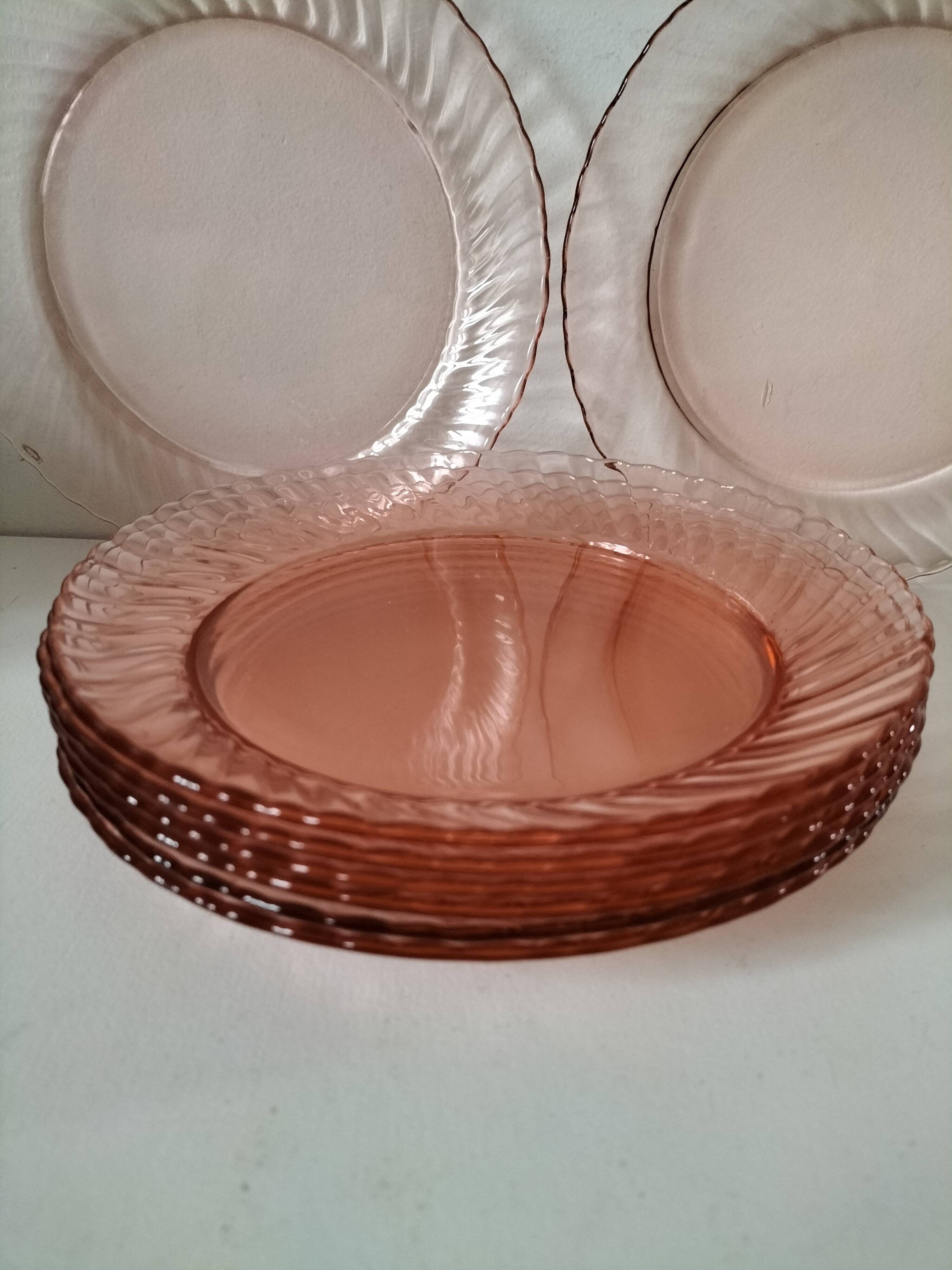 Arcoroc orange pink plates