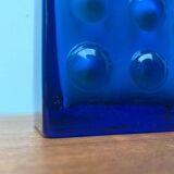 Mid-century German block glass bubble vase by Karl Friedrich Glass.