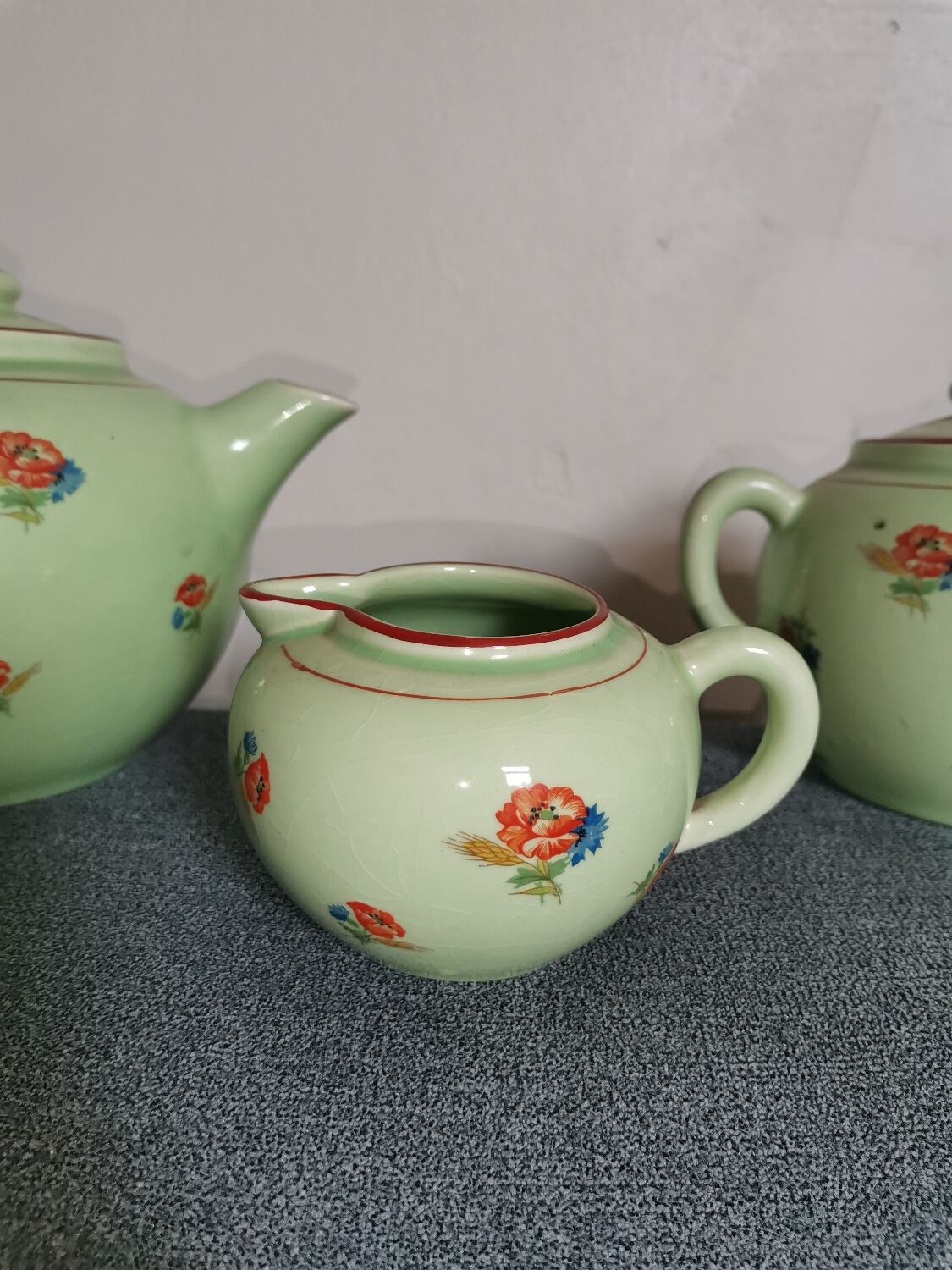 Teapot, sugar bowl, milk jug Vert Salins