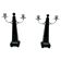 Art Deco Candlesticks in Black Lacquer, Oak & Nickel, Netherlands, 1930s, Set of 2