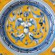 Large grotesque plate (Urbino/Castelli style), made in Italy, pei