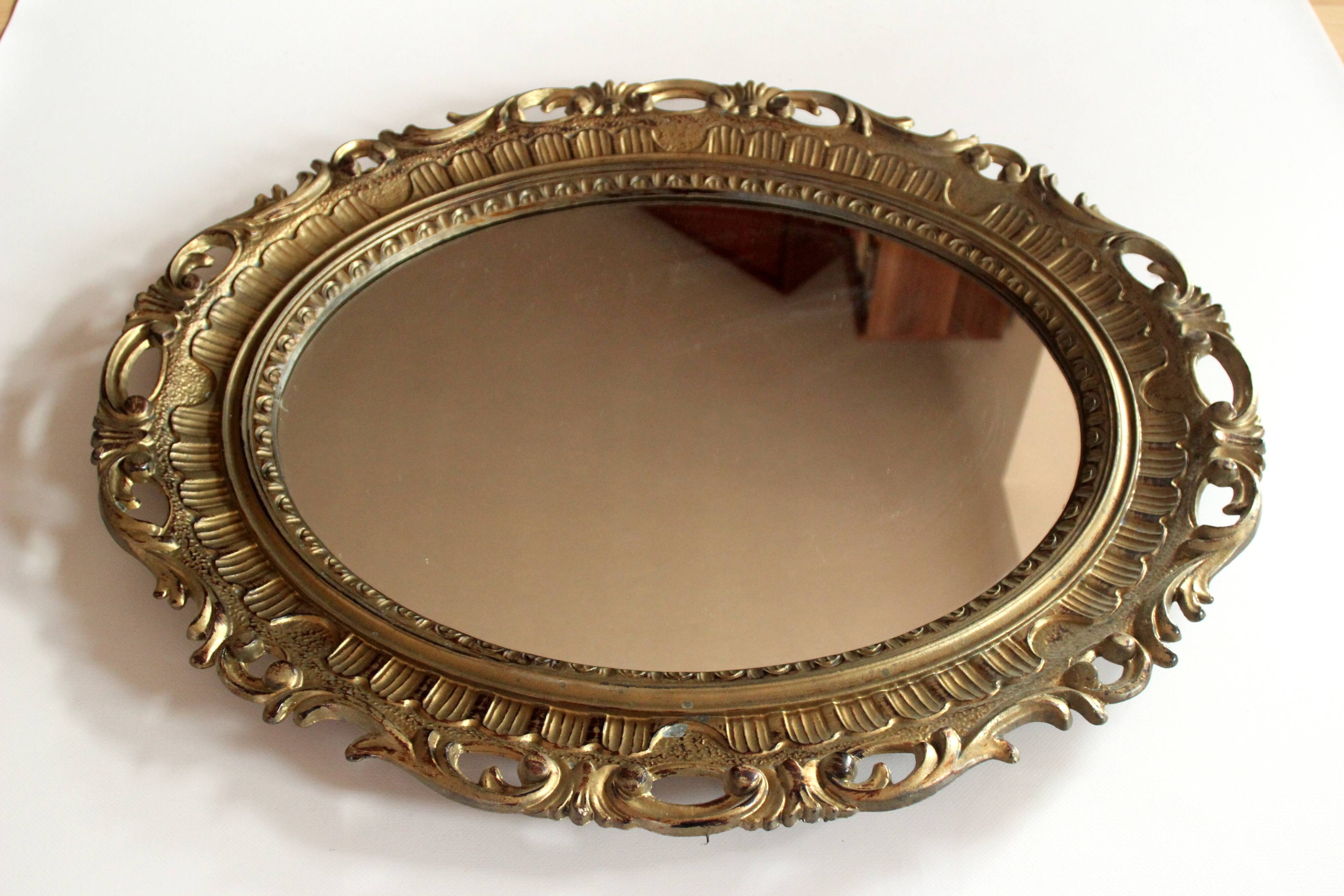 Miroir mural en bois - style florentin - vintage des années 70