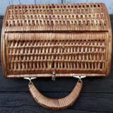 Wicker basket is wood