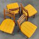 Suite of 4 Czech chairs wood and fabric Yellow "Univerzal" late 60