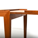 Rare bureau en teck danois des années 1950 extensible jusqu’à 230 cm