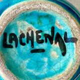 Ovoid ceramic vase with cracked blue glaze – Edmond Lachenal - Art Deco