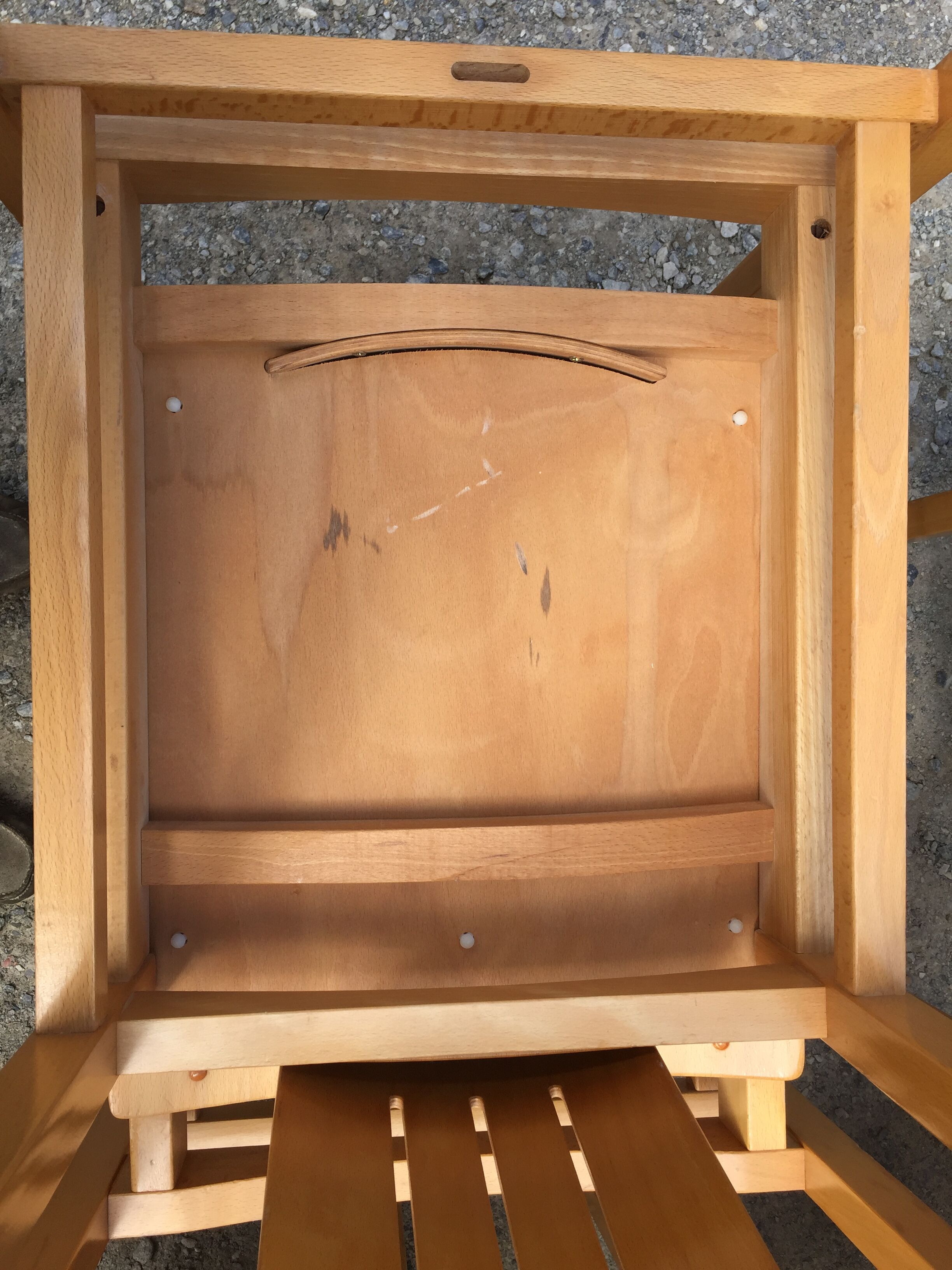 Vintage Baumann chairs in beech, seats in beige brown Skaï, series of 6.