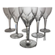 6 Val Saint Lambert crystal wine glasses model Nestor