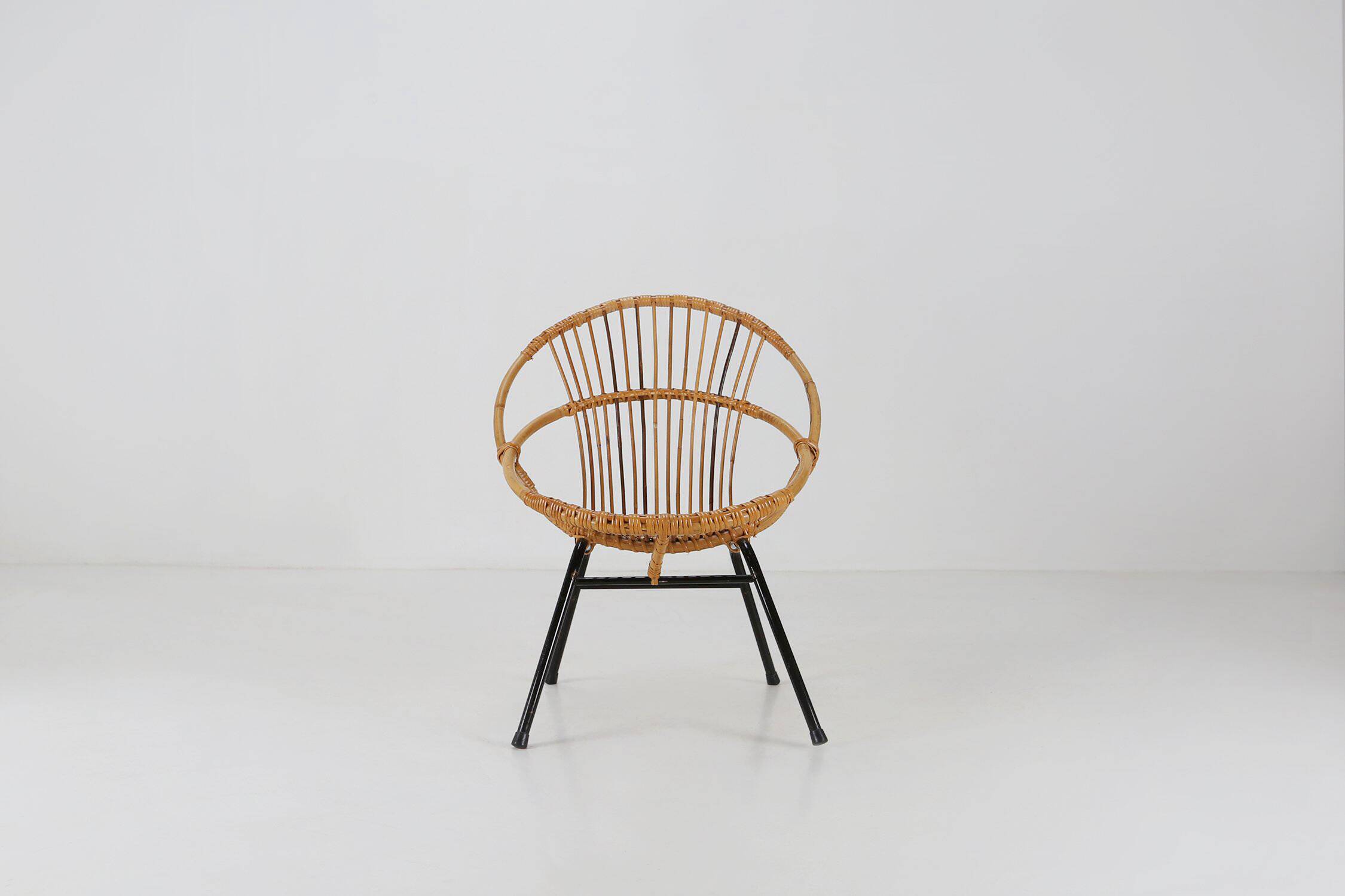 Mid-century rattan children’s lounge chair, the Netherlands 1960s