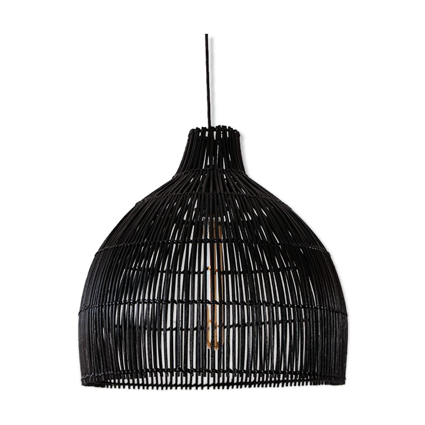 Black Rattan Ceiling Lamp